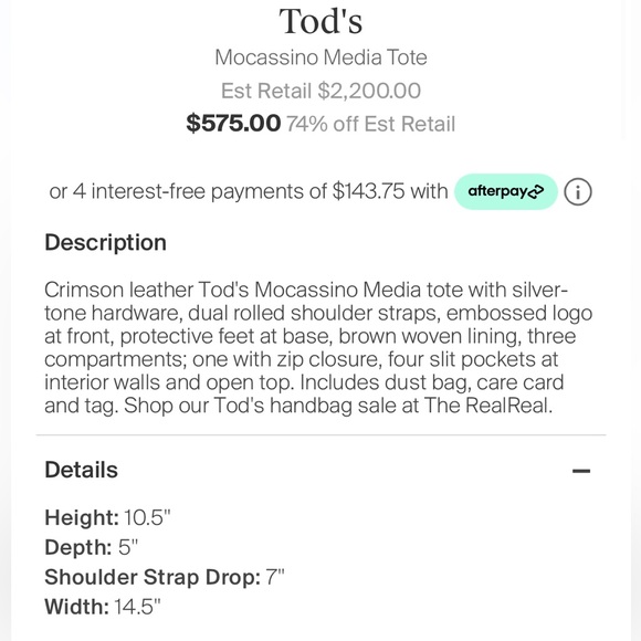 Tods red leather - Picture 6 of 8